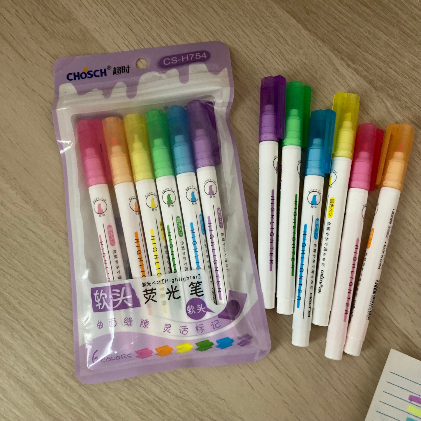 Set de Resaltadores CHOSCH CS-H754 - 6 Colores