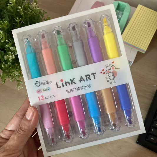 Set de marcadores bicolor Link Art (12 colores)