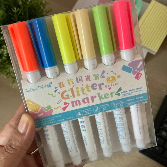 Glitter Markers (Set de 6 colores)