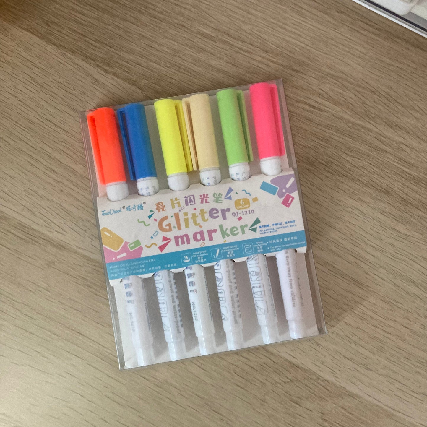 Glitter Markers (Set de 6 colores)
