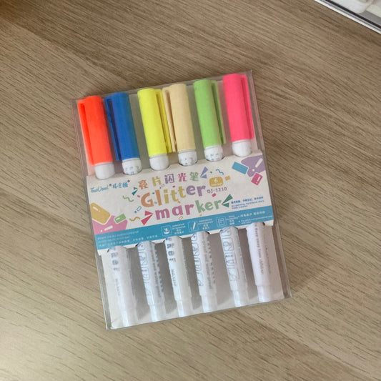 Glitter Markers (Set de 6 colores)