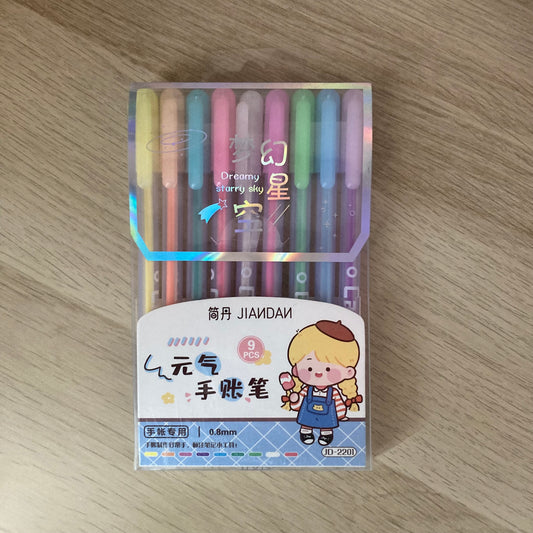 Lápices tinta gel 0.8 mm (9 piezas)